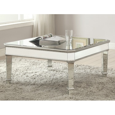 Silver Mirror Panel Coffee Table