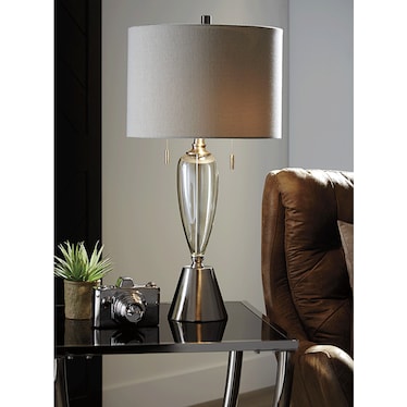 Maizah Table Lamp Glass and Chrome