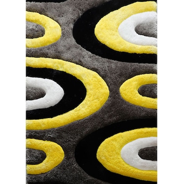 Mateos Yellow Half Circles Rug