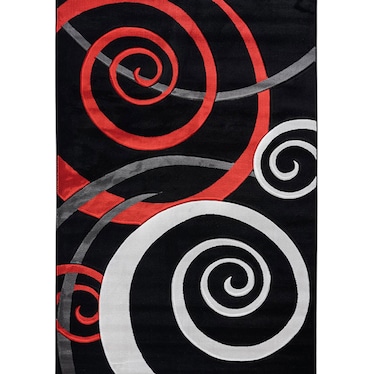 Orelsi Black/Red Loops Rug