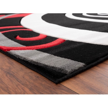 Orelsi Black/Red Loops Rug