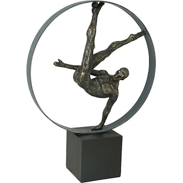 Bronze Gymnast Circle Sculpture