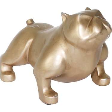 Gold Bulldog Sculpture