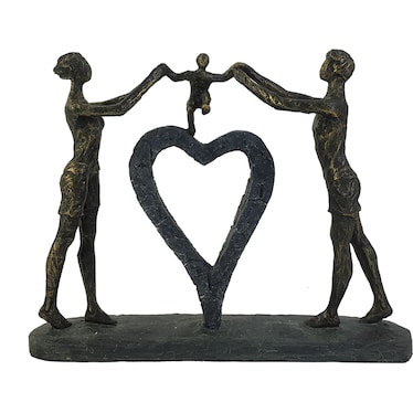 Family With Heart Sculpture