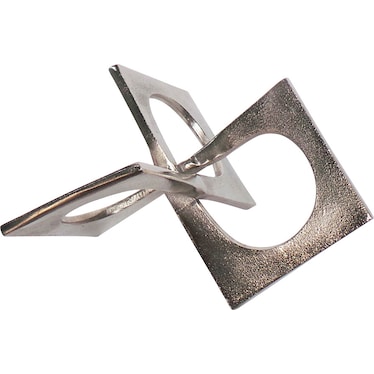 Silver Metal Linked Square Decor