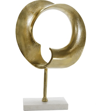 Gold Metal Disk Sculpture