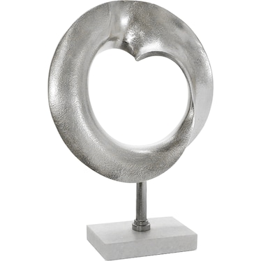 Silver Metal Disk Sculpture