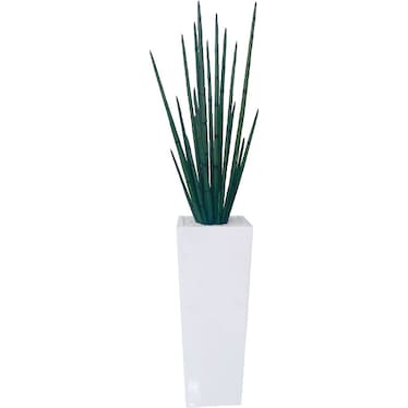 Dante Snake Grass in Square White Vase