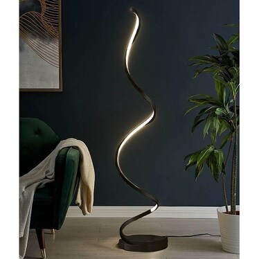 Modern Spiral Black Dimmable LED Floor Lamp