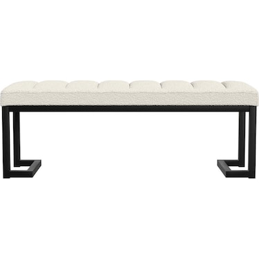 Griffin White Boucle Bench