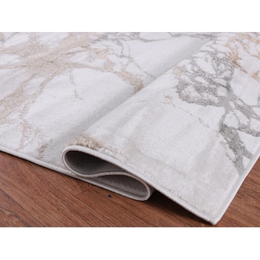 Ilios Cream Marbled Collection Rug