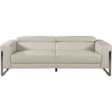 Palermo Taupe Leather Loveseat