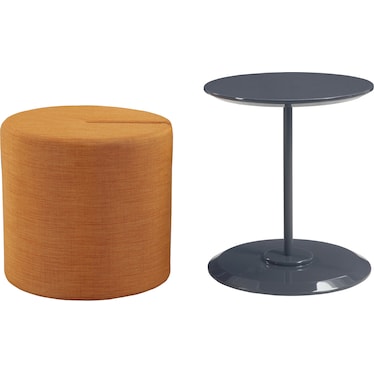 Kier Orange Accent Table Ottoman