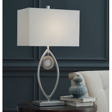 Lindsy Table Lamp Silver and Agate