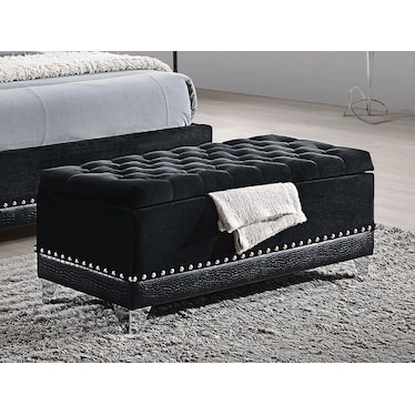 Barzini Black Storage Ottoman