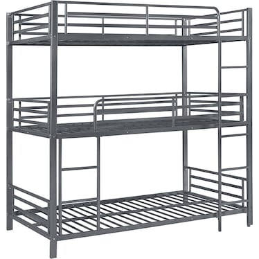 Maynard Metal Triple Twin Bunk Bed Gunmetal