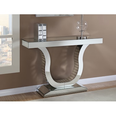 Ube Silver Mirrored Console Table