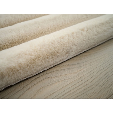 Madrid Collection Ribbed Beige Rug