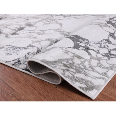 Ilios Gray Marbled Collection Rug