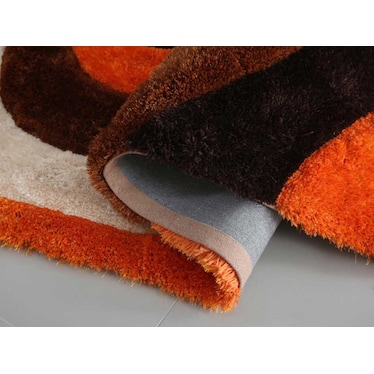 Mateos Orange Ripples Shag Rug