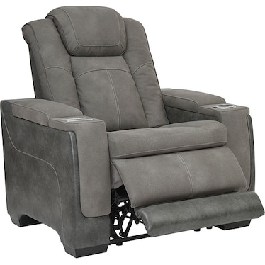 Durapella Gray Power Recliner