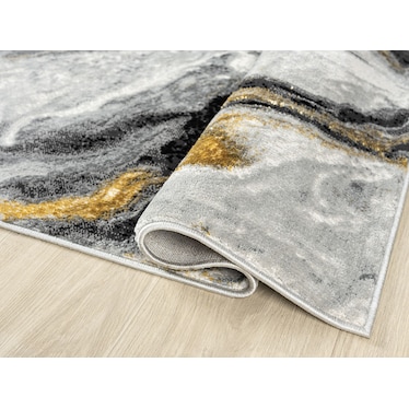 Lavell White & Gold Marble Collection Rug