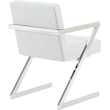 Zander White Arm Chair