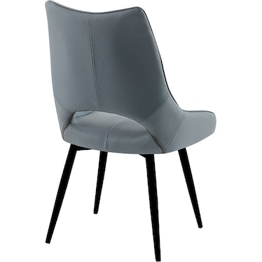 Isaac Dark Gray Black Swivel Side Chair