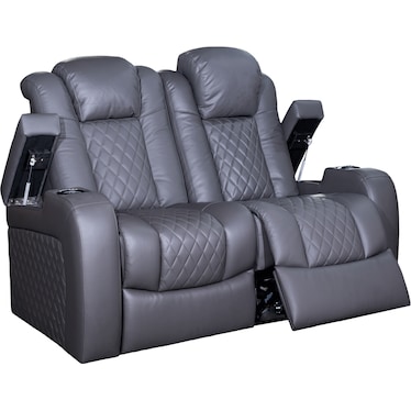 Oporto Gray Dual Power Recliner Loveseat