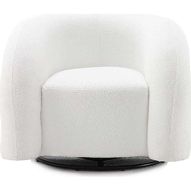 Dawn Boucle White Swivel Chair