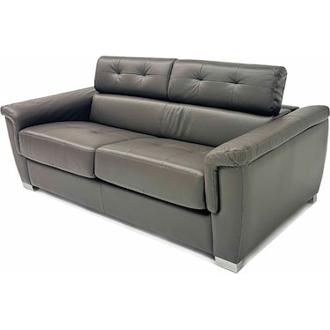 Ronald Gray Leather Sleeper Sofa