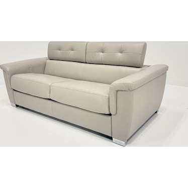 Ronald Taupe Leather Sleeper Sofa