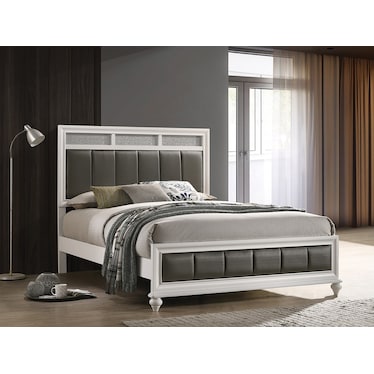 Barzini White Queen Bed