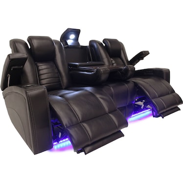 Omari Black Dual Power Recliner Console 2 Pcs Set