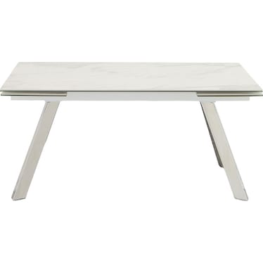 Giselle White Ceramic 95" Extendable Dining Table