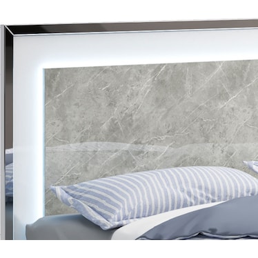 Zara White Marble Queen Bed