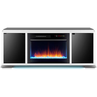 Leo White 54" Electric Fireplace