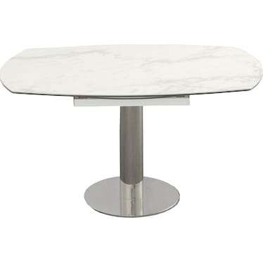 Aralia White Ceramic Top 55" Extendable Dining Table