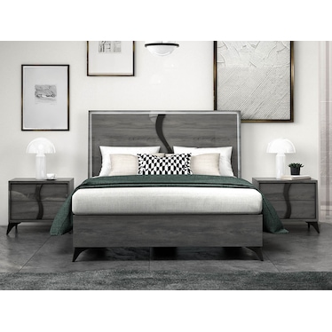 Zoe Aubergine Queen Bed