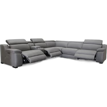 Beyona Gray 3 Dual Power Recliner & Console Sectional