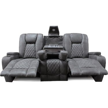 Cayman Gunmetal Recliner Sofa & Chair 2 Pcs Set