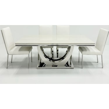 Belle White Dining 5 Pcs Set