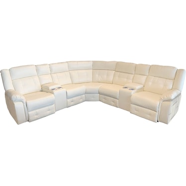 Ketsy White 2 Power Recliner Sectional