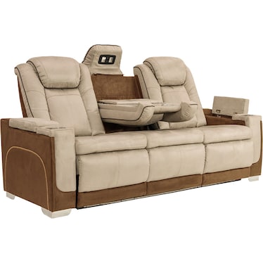 Mirapella Brown Dual Power Recliner 2 Pcs Set