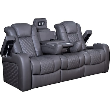 Oporto Gray Dual Power Recliner 2 Pcs Set