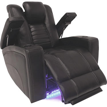 Omari Black Dual Power Recliner