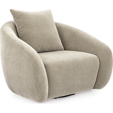 Azelie Taupe Swivel Accent Chair