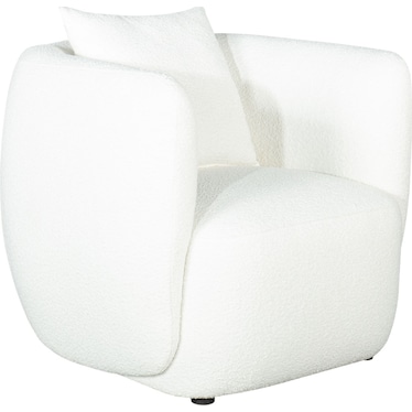 Kyra White Boucle Accent Chair