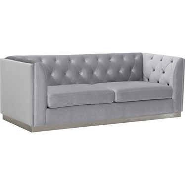 Ambrose Silver Velvet Sofa