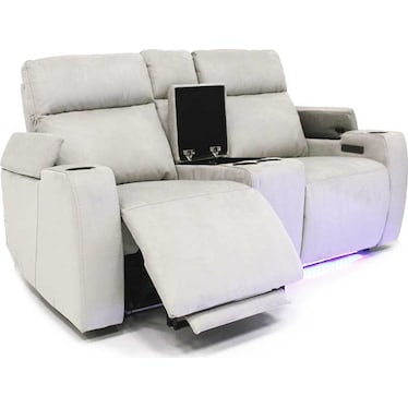 Anais Dual Power Recliner Console Loveseat